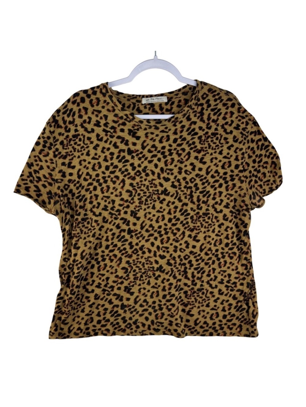 We The Free Leopard Print Short Sleeve Tee - Mustard/Brown